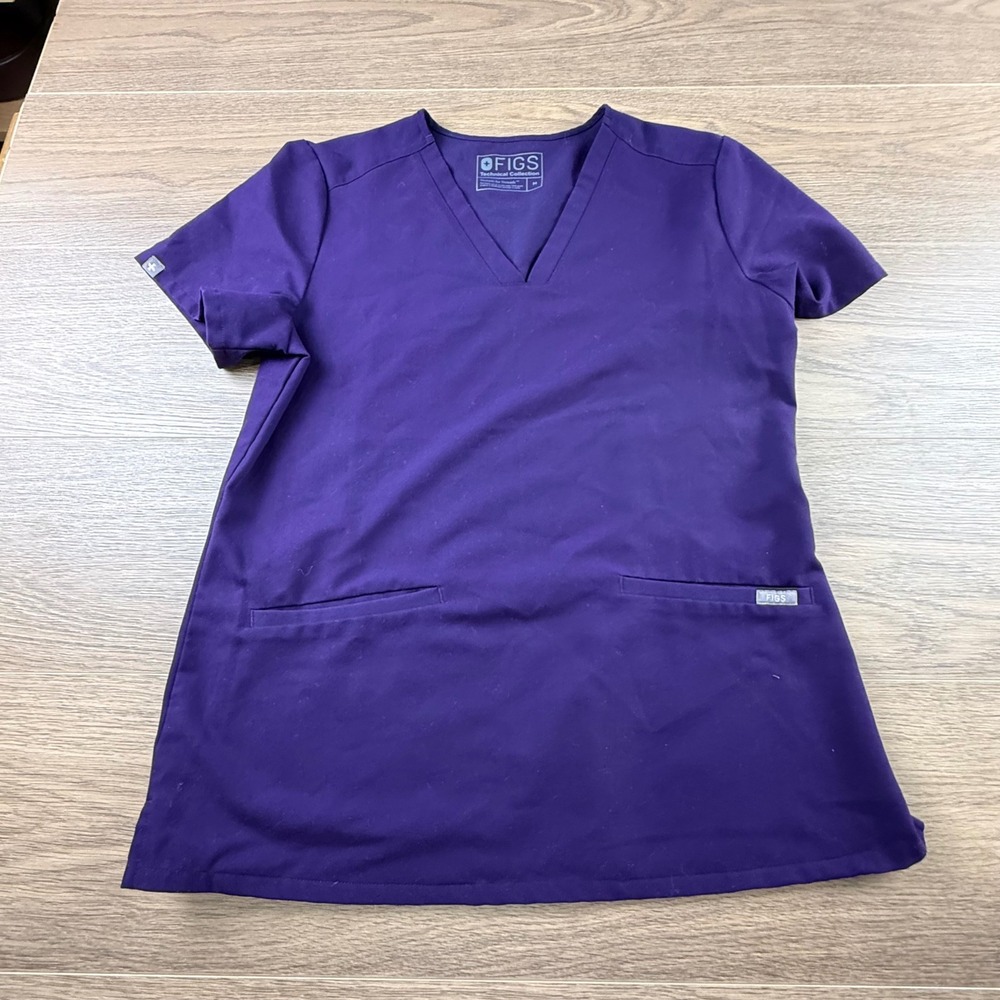 FIGS Casma Technical Collection Purple V-Neck Scrub Top Womens Medium Uniform